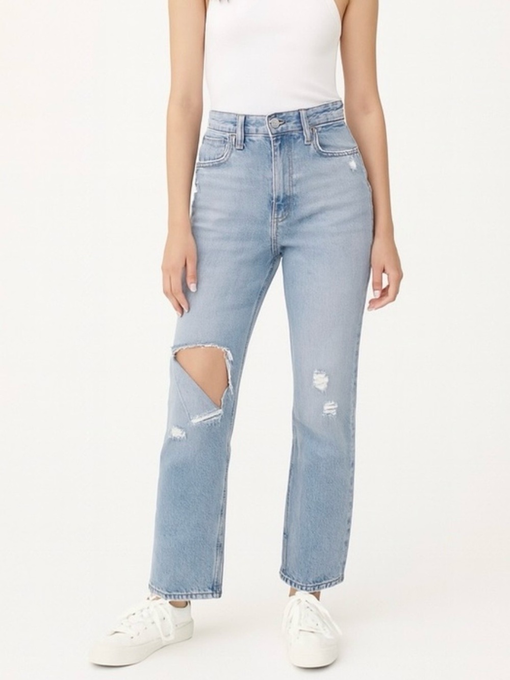 Abercrombie Fitch 4 Short (27) ‘90s Straight High Rise Women's Jeans Ripped